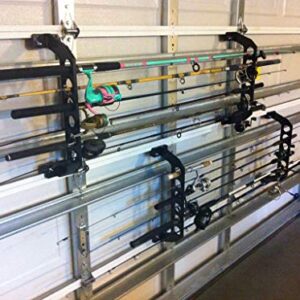 Cobra Storage Garage Door Fishing Rod Holder Rack - 21" (21 inch (4 panel garage doors))