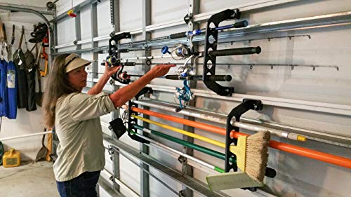 Cobra Storage Garage Door Fishing Rod Holder Rack - 21" (21 inch (4 panel garage doors))