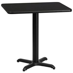 Flash Furniture Stiles 24'' x 30'' Rectangular Black Laminate Table Top with 22'' x 22'' Table Height Base