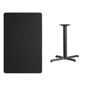 Flash Furniture Stiles 30'' x 48'' Rectangular Black Laminate Table Top with 23.5'' x 29.5'' Table Height Base