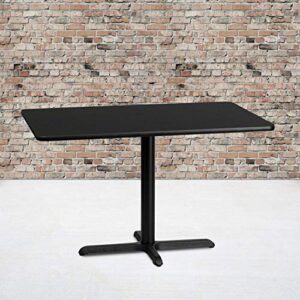 Flash Furniture Stiles 30'' x 48'' Rectangular Black Laminate Table Top with 23.5'' x 29.5'' Table Height Base