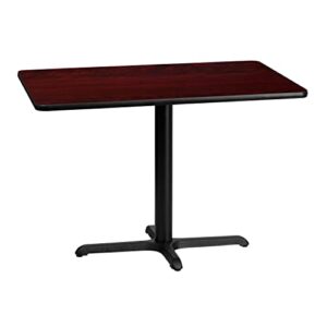 Flash Furniture 30'' x 42'' Rectangular Mahogany Laminate Table Top with 23.5'' x 29.5'' Table Height Base