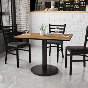 flash furniture 30'' x 42'' rectangular walnut laminate table top with 24'' round table height base