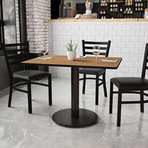 Flash Furniture 30'' x 42'' Rectangular Walnut Laminate Table Top with 24'' Round Table Height Base