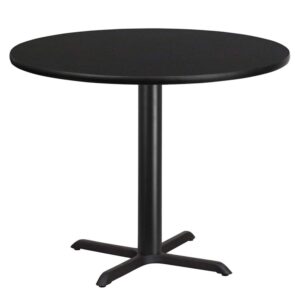 flash furniture 42'' round black laminate table top with 33'' x 33'' table height base
