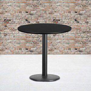 flash furniture 30'' round black laminate table top with 18'' round table height base