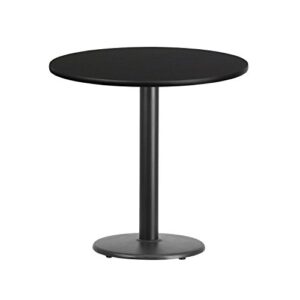 Flash Furniture 30'' Round Black Laminate Table Top with 18'' Round Table Height Base