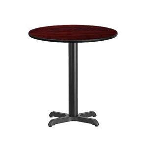 flash furniture 24'' round mahogany laminate table top with 22'' x 22'' table height base