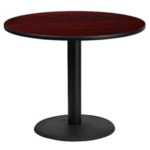 flash furniture graniss 36'' round mahogany laminate table top with 24'' round table height base