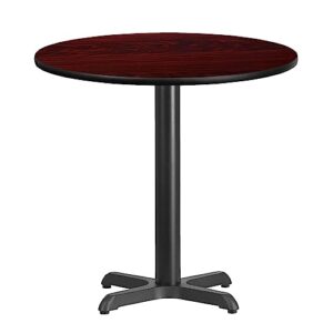 flash furniture graniss 30'' round mahogany laminate table top with 22'' x 22'' table height base