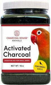 1qt bird charcoal for small birds - activated charcoal granular - not from china - health, healthy, canaries, parakeets, love birds and finches, cages