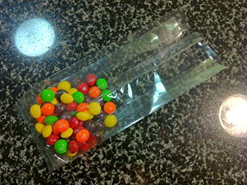 100 Pcs 3x2x8 Clear Side Gusseted Cello Cellophane Bags Good for Candy Cookie Bakery (by UNIQUEPACKING)