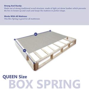 Continental Sleep Fully Assembled Split Wood Traditional Box Spring/Foundation for Mattress Set, Queen, Beige