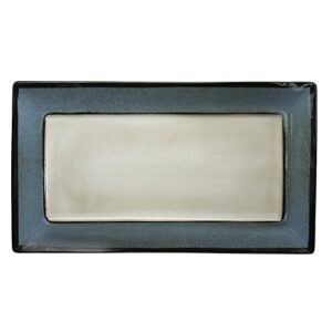 gourmet basics belmont blue rectangular serving platter, 16-inch