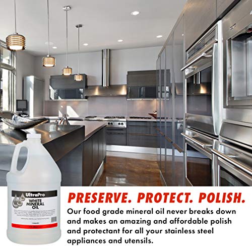 UltraPro Food Grade Mineral Oil for Lubricating and Protecting Cutting Board, Butcher Block, Stainless Steel, Knife, Tool, Machine and Equipment (1 Gallon)