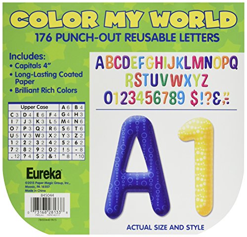 Eureka Back to School Multicolored 'Color My World' Punch Out Deco Letters Classroom Decorations, 176pc, 4''