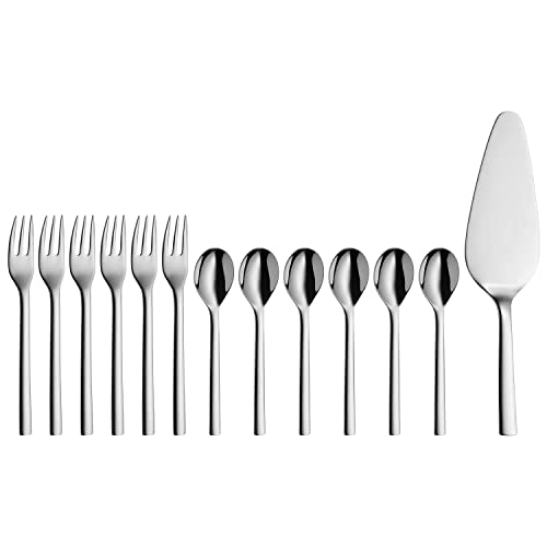 WMF 1291376040 Fruit Knife and Fork Set of 13 for 6 People Nuova Cromargan Stainless Steel Polished Silver 25.3 x 12.5 x 3 cm