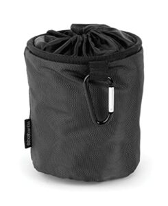 brabantia - premium peg bag - laundry pegs storage - durable weather-resistant materials - with closing cord - bag hook - clothes pins - black - up to 150 pegs