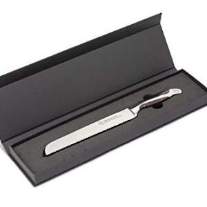 Hammer Stahl 8-Inch Bread Knife - Scallop Serrated Blade - High Carbon German Steel - Ergonomic Quad-Tang Pakkawood Handle