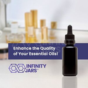 Infinity Jars 30 Ml (1 fl oz) Black Ultraviolet Glass Bottle w/Glass Eye Dropper