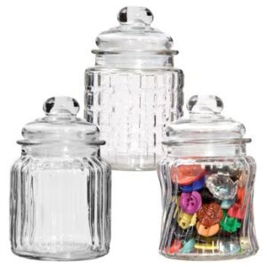 set of 3 airtight mini jars (5 inches tall)