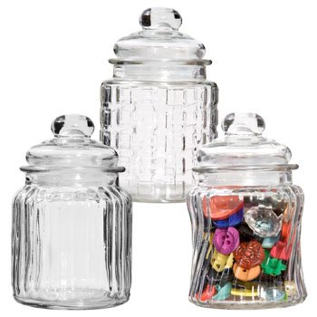 Set of 3 Airtight Mini Jars (5 Inches Tall)