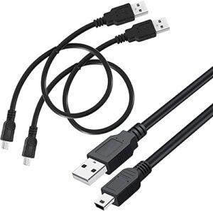 saitech it 2 pack usb 2.0 a to mini 5 pin b cable for external hdds/camera/card readers/mp3 player-black -35cm(1 feet)