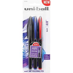 uni-ball Air Rollerball Pen, 7 mm, Assorted Ink, 3/Pack (1927595)