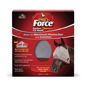 manna pro equine fly mask | pro-force mask with adjustable fit |fits horses 900-1200 lbs