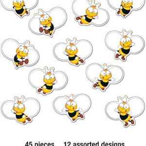 Carson Dellosa 45-Piece Buzz-Worthy Bee Bulletin Board Cutouts, Bumble Bee Cutouts for Bulletin Board, Spring Classroom Décor, Elementary and Seasonal Classroom Décor