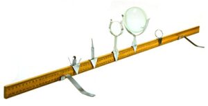 meter stick optical bench kit with all metal hardware included and 2 optical glass lenses (double concave, double convex)