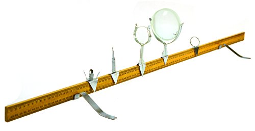 Meter Stick Optical Bench Kit with All Metal Hardware Included and 2 Optical Glass Lenses (Double Concave, Double Convex)