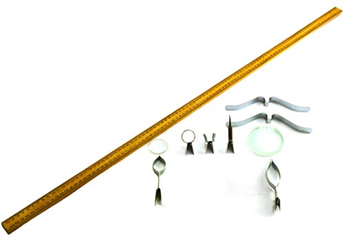 Meter Stick Optical Bench Kit with All Metal Hardware Included and 2 Optical Glass Lenses (Double Concave, Double Convex)