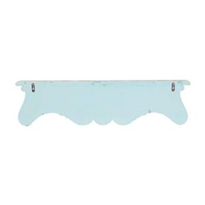 Deco 79 Wood Scroll 1 Shelf Wall Shelf, 32" x 4" x 8", Blue