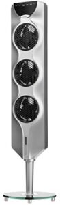 ozeri 3x tower fan (44") with passive noise reduction technology, grey
