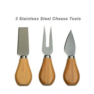 Picnic at Ascot Patented Bamboo Cheese/Charcuterie Board with Knife Set-Stores as a Compact Wedge-Opens to 18" Diameter-Designed & Quality Checked in USA