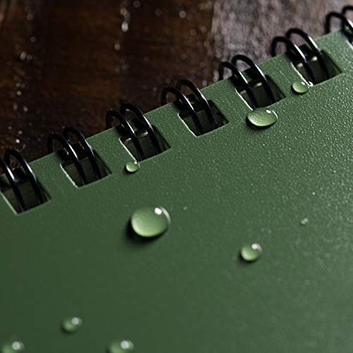 Rite In The Rain Weatherproof Side Spiral Notebook, 4.625" x 7", Green Cover, Universal Pattern (No. 973), 7 x 4.875 x 0.375