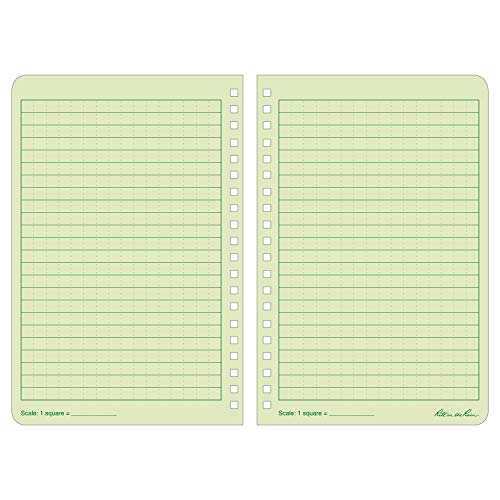 Rite In The Rain Weatherproof Side Spiral Notebook, 4.625" x 7", Green Cover, Universal Pattern (No. 973), 7 x 4.875 x 0.375