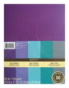 recollections cardstock paper, blue, 8 1/2 x 11 cool waters