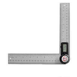 gemred 82305 digital angle finder protractor (stainless steel, 7inch/200mm) (black button)