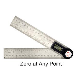 GemRed 82305 Digital Angle Finder Protractor (Stainless Steel, 7inch/200mm) (Black Button)