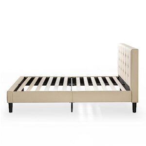 ZINUS Ibidun Upholstered Platform Bed Frame, Mattress Foundation, Wood Slat Support, No Box Spring Needed, Easy Assembly, King, Beige