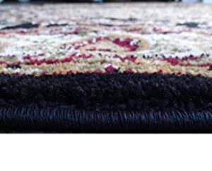 Bellagio Traditional Octagon Area Rug Black 401 (4 Feet X 4 Feet) Octagon