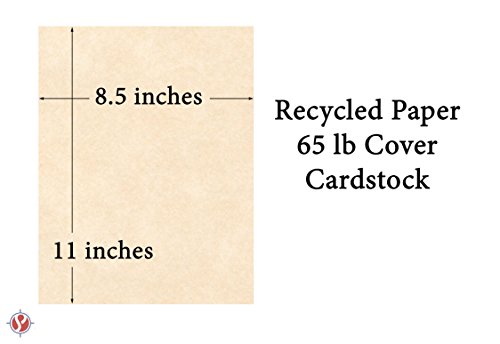 Natural Stationery Parchment Recycled Paper | 65Lb Cover Cardstock | 8.5” x 11” Inches | 50 Sheets Per Pack