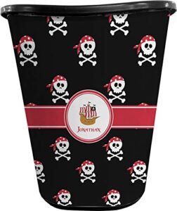 rnk shops pirate waste basket - single sided (black) (personalized)