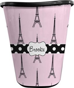 rnk shops eiffel tower waste basket - single sided (black) (personalized)