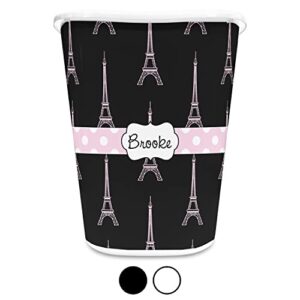 RNK Shops Black Eiffel Tower Waste Basket - Single Sided (Black) (Personalized)