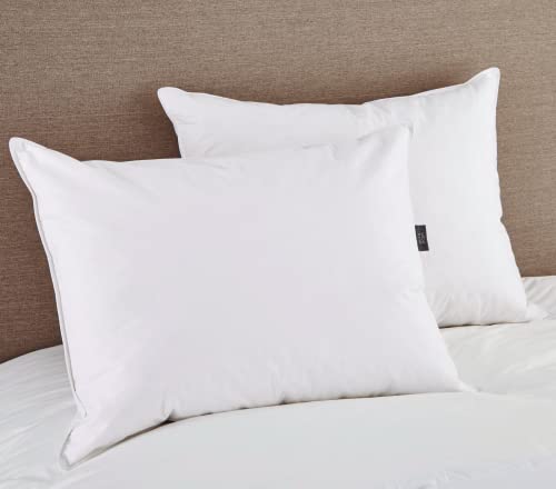 puredown Natural White Goose Feather Egyptian Cotton Cover 500 Fill Power Set of 2 Bed Pillows, Standard, 2 Count