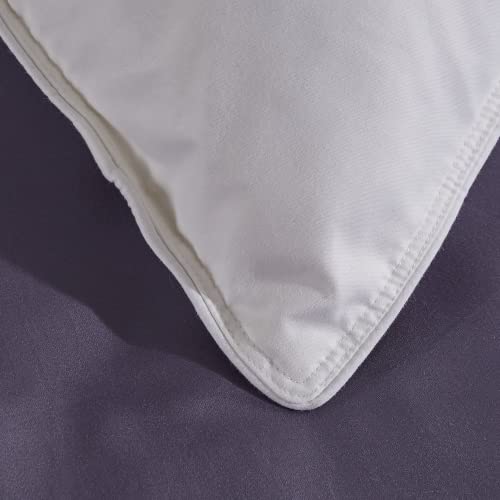 puredown Natural White Goose Feather Egyptian Cotton Cover 500 Fill Power Set of 2 Bed Pillows, Standard, 2 Count