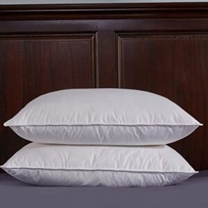 puredown Natural White Goose Feather Egyptian Cotton Cover 500 Fill Power Set of 2 Bed Pillows, Standard, 2 Count